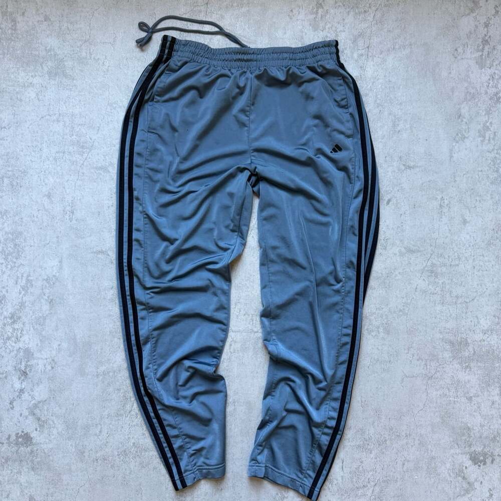 Adidas Track Pants Gray Black Side Stripe